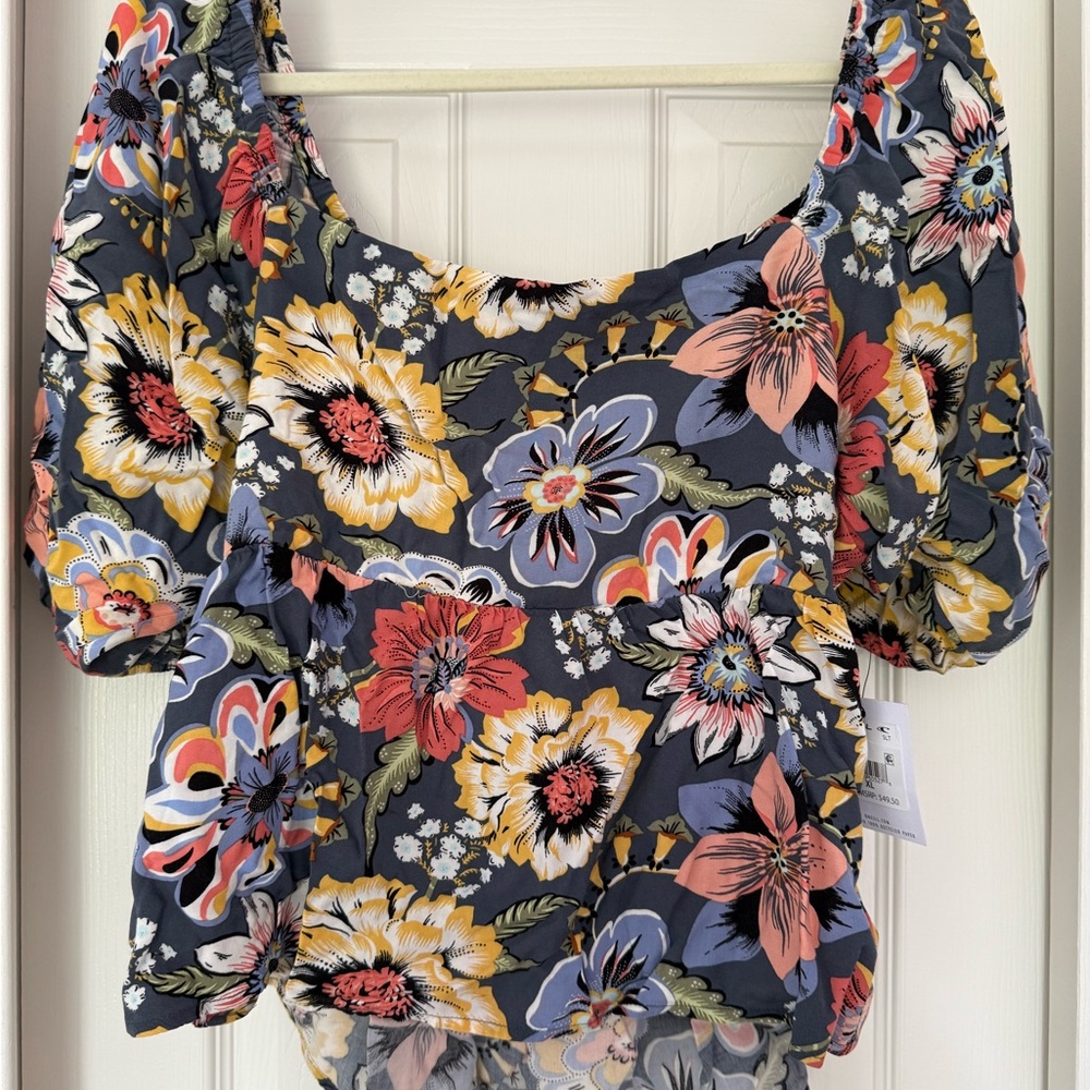 O'Neill Briar Talitha Floral Blouse with Puff Sleeves